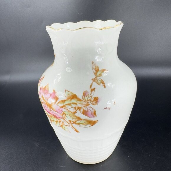 Antique Imperial Porcelain Warranted Vase Vessel Painted Flower Pattern Vintage - Picture 8 of 14